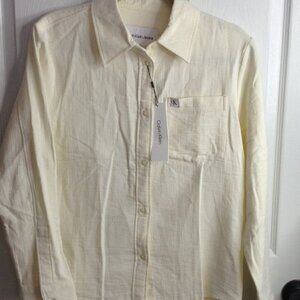 NWT Calvin Klein Jeans Shirt "S", Antique White, Crisp, Professional, Collegiate